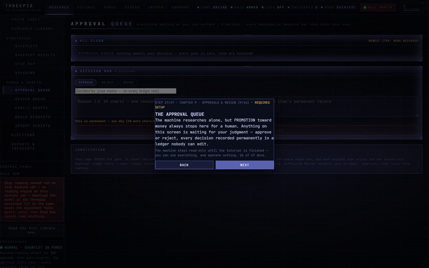 Tutorial card 27 of 47: THE APPROVAL QUEUE
