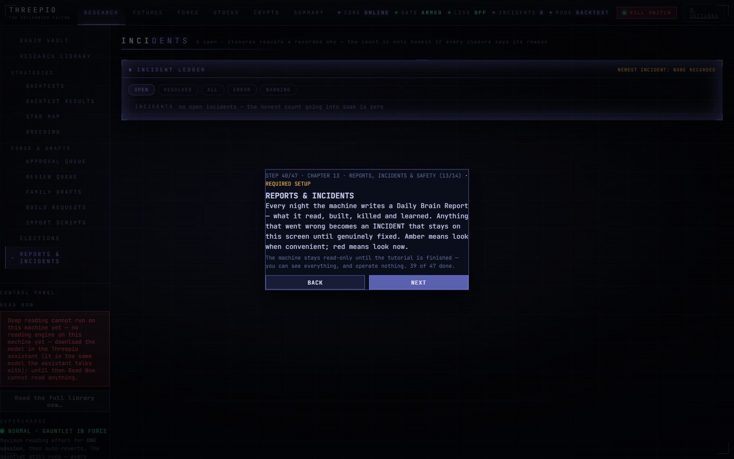 Tutorial card 40 of 47: REPORTS & INCIDENTS