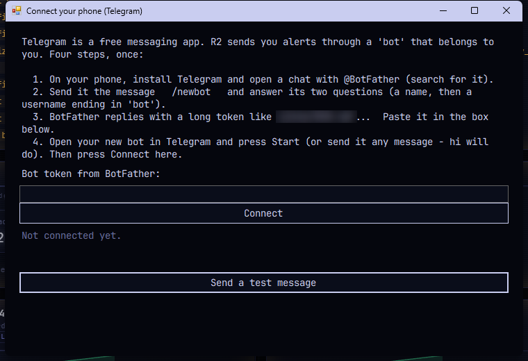 The Telegram dialog