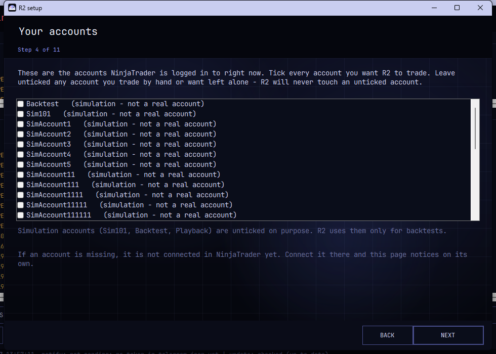 Step 4 - Your accounts