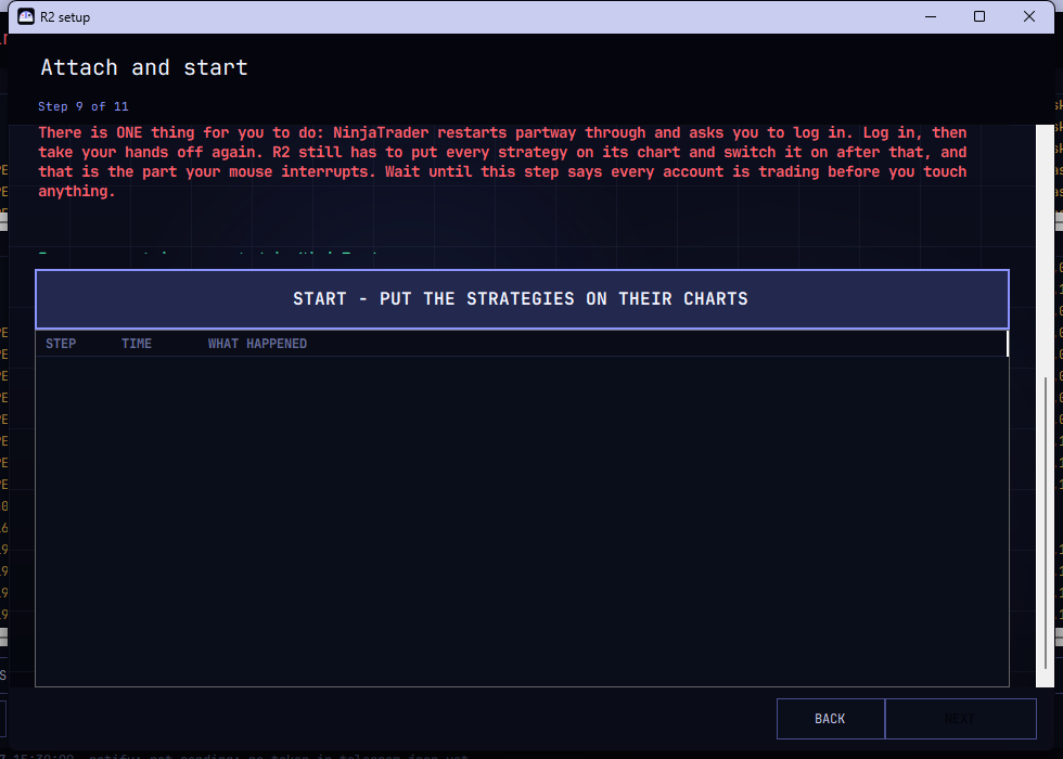 Step 9 - Attach and start